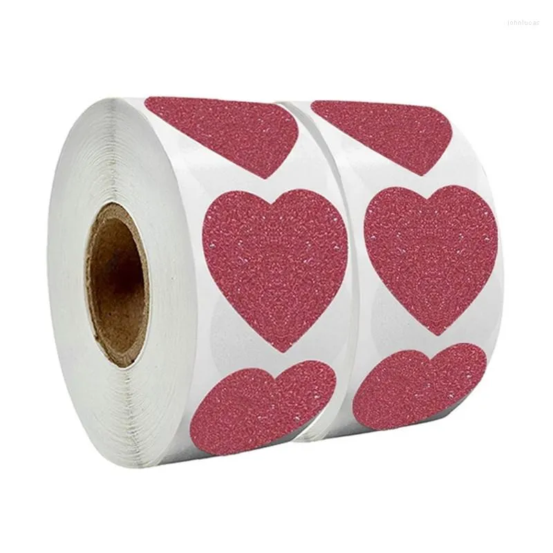 Geschenkpapier, 25 mm, 300 Stück, rote Glitzer-Herzaufkleber, dekorative Aufkleber, Etiketten für Valentinstag, Kartenumschläge, Jäten, Geburtstagsfeier