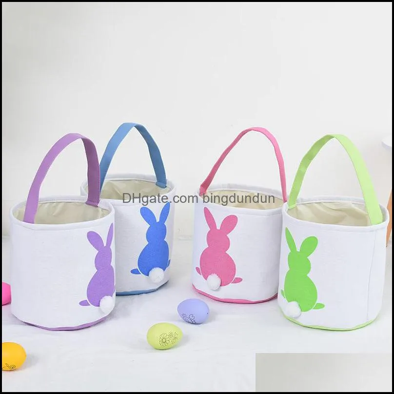 Other Festive Party Supplies Canvas Easter Basket Bunny Ears Good Quality Easterbags For Kids Gift Bucket Cartoon Rabbit Carring E Otcqy