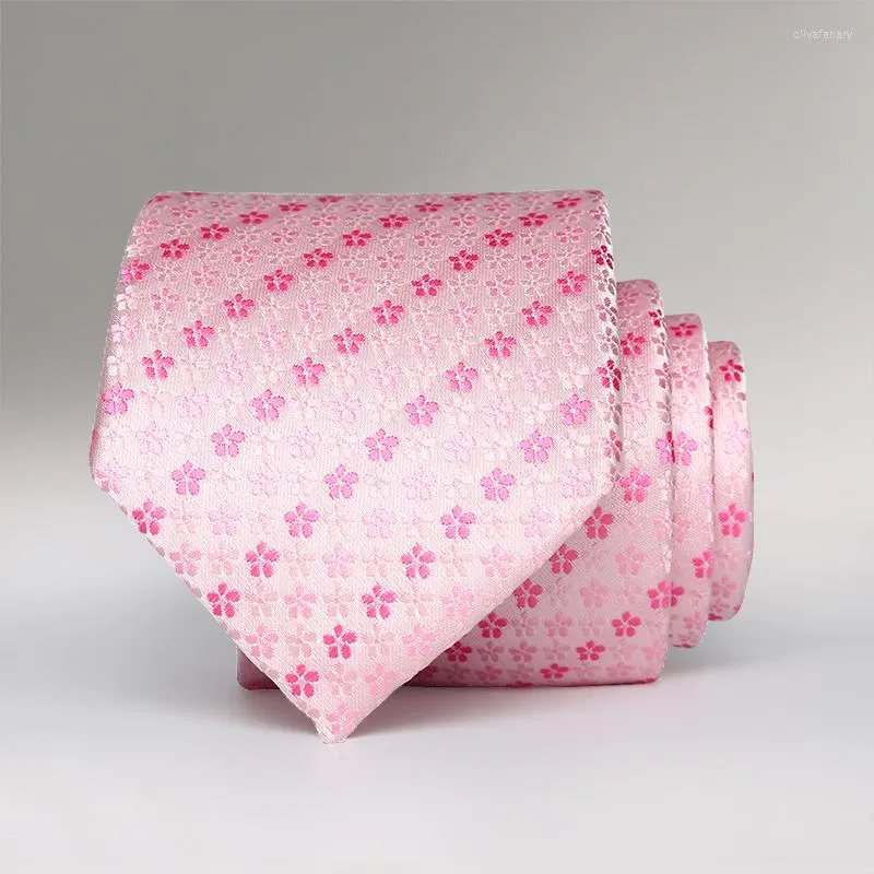 Bow Ties Men Tie Tie Man Man Pink Floral Business 7cm Autumn Wedding Groom Necktie المطبوعة الشباب البالغين مع صندوق هدايا