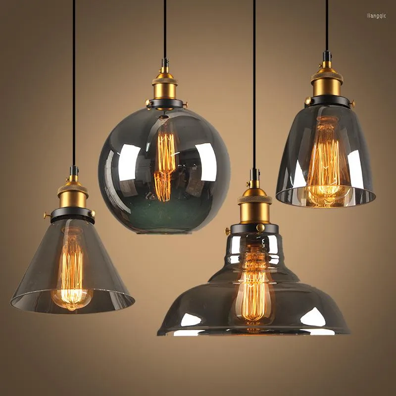 Подвесные светильники IWHD Сталовый стиль LOFT Industrial Light Light Room Edison Retro Vintage Lamp American Hanglamp Home Home Indoor Lighting