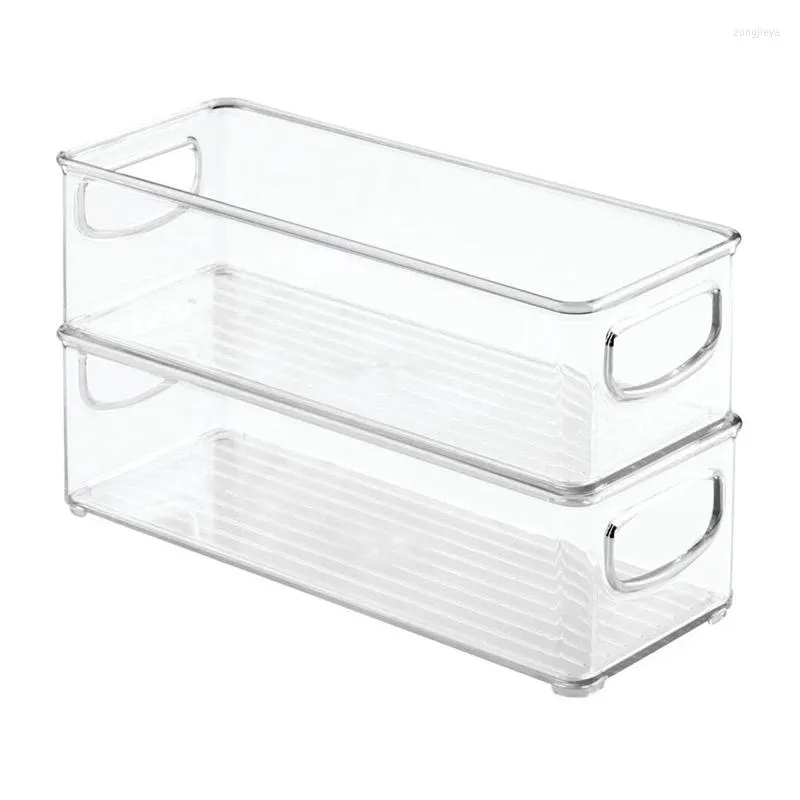 Bouteilles de stockage réfrigérateur organisateur bacs empilables réfrigérateur organisateurs garde-manger découpe poignée plastique transparent alimentaire bac support goutte