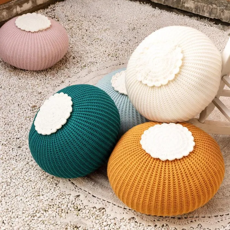 Pillow Pumpkin ! 5 Colors Hand-knitted Sofa Decorative Ball Salon Gallery Floor Pink Green Orange White Art