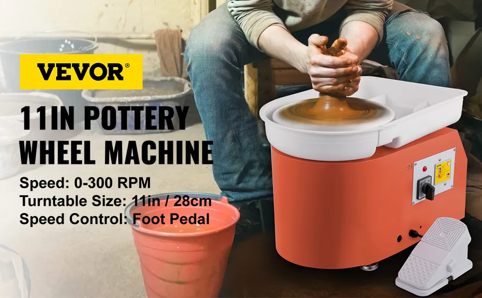 VEVOR Pottery Wheel 28cm 350W Electric Machine Manual Foot Pedal
