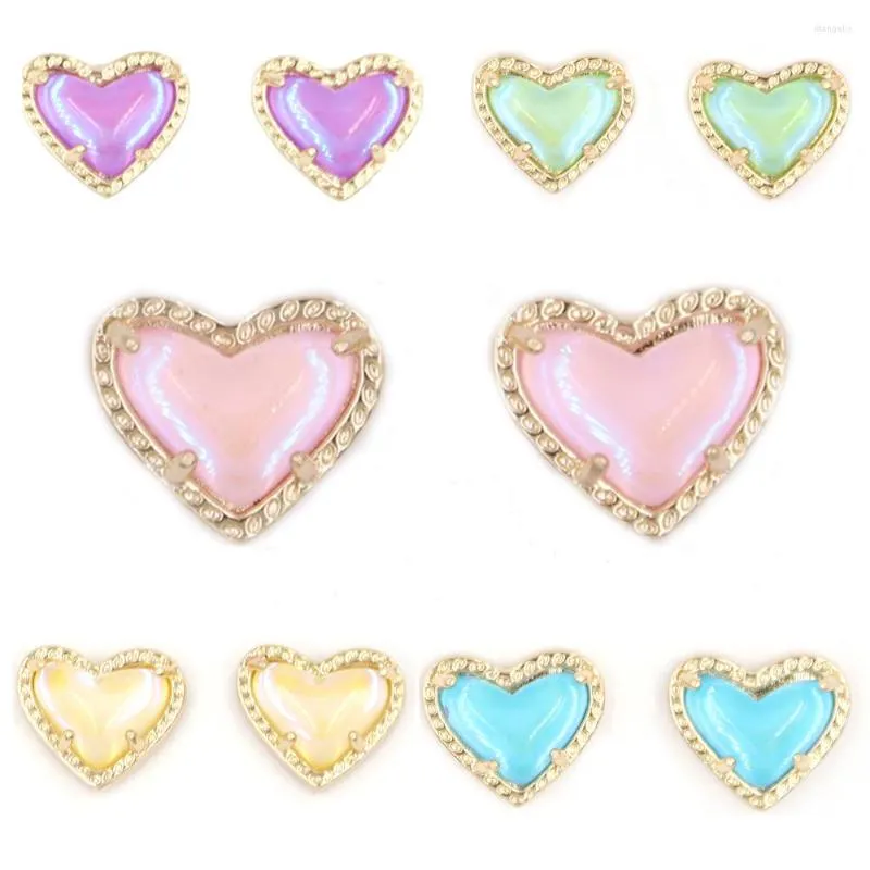 Stud Earrings Candy Electro-Plating Rain Lovely Heart Valentine's Day Gift Jewelry Wholesale