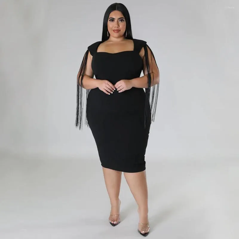 Plus Size Dresses Dress For Women 2023 Luxury Designer Slim Fit Sheath Mid-Calf Square Collar Party Evening