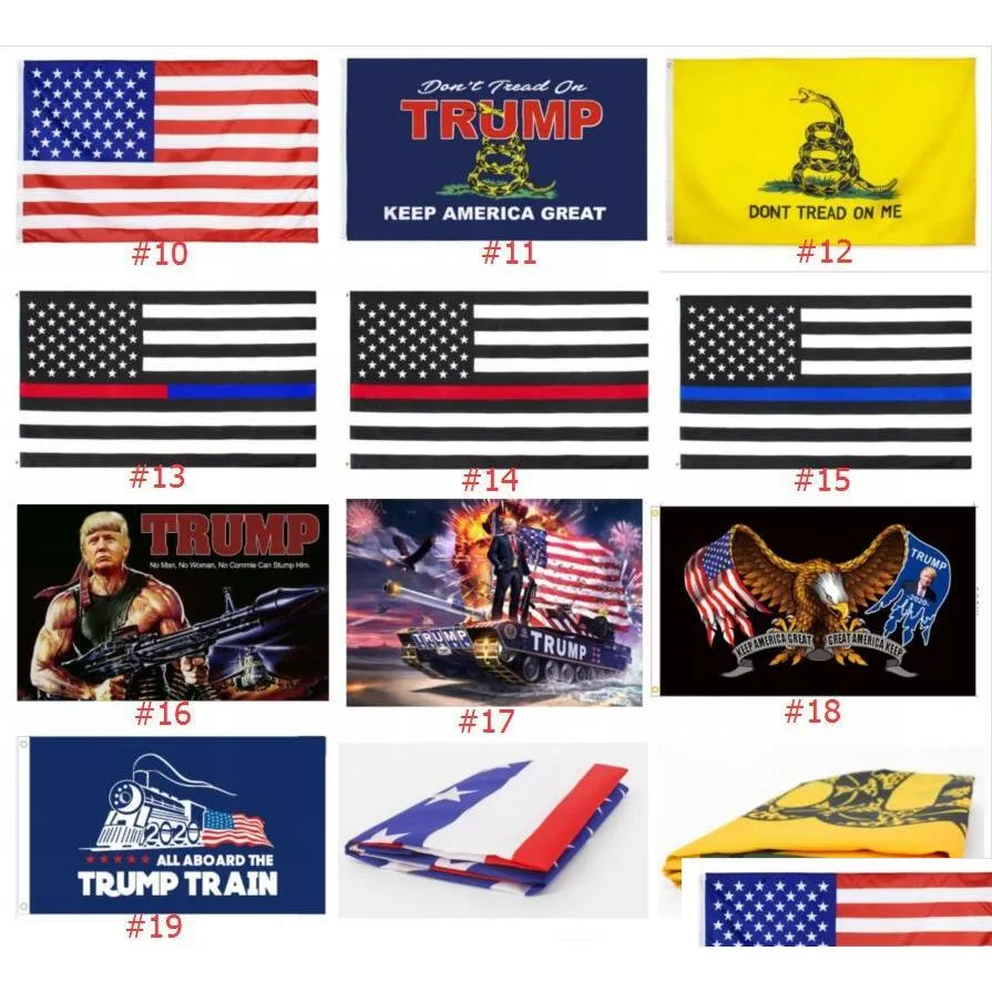 Banner Flags 19 Styles Trump Flag Donald Keep America Great For President Campaign 90X150Cm Garden Drop Delivery Home Festive Party S Dh4Jd