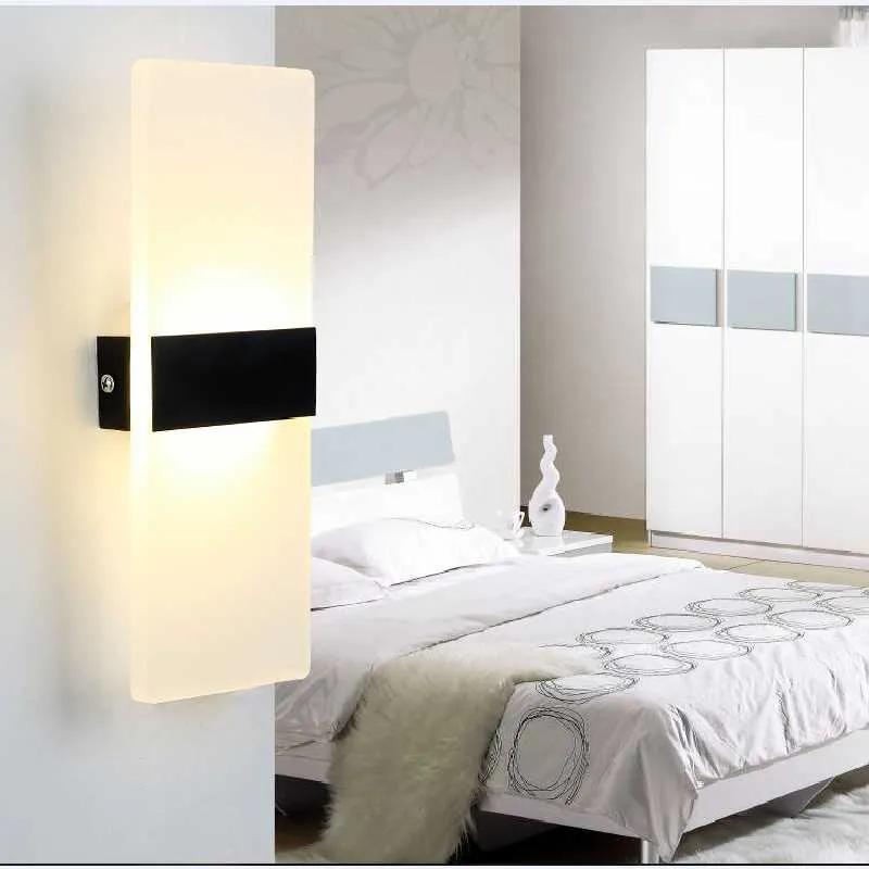 Muurlamp moderne eenvoudige led acryl aluminium slaapkamer bedkamer bed woonkamer eetkamer el studie gang gang