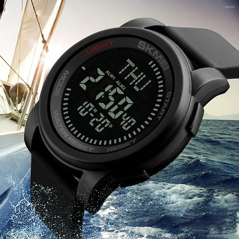 Wristwatches 2023 Men LED Digital Military Watch Women 50M Dive Swim Dress Sports Watches Fashion Outdoor Relogio Masculino
