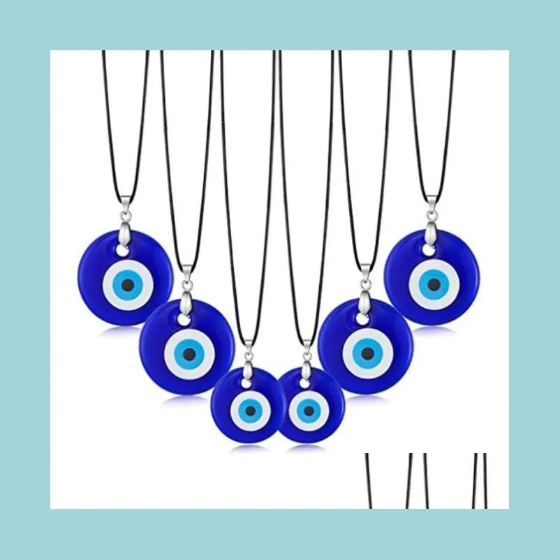 Hanger kettingen kwade eye ketting glazen lederen touw ketting turkish bescherming geluk voor vrouwen mannen drop levering sieraden hangers dhvqr