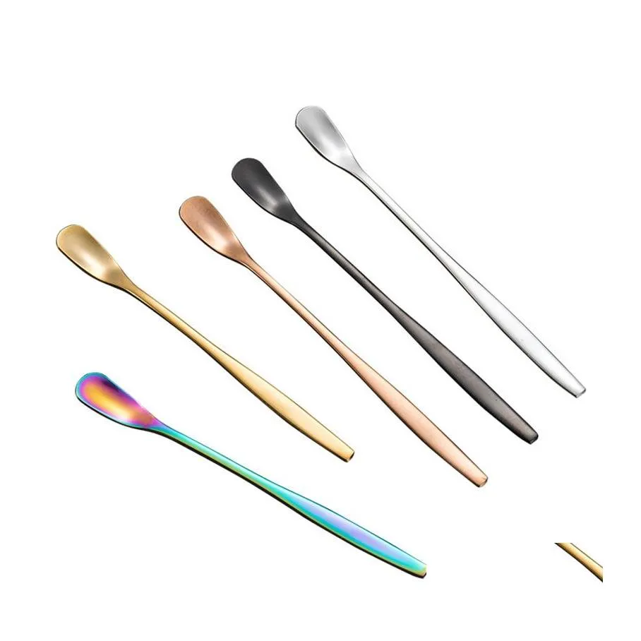 Spoons Stainless Steel Coffee Spoon Honey Scoop Cocktail Bar Drink Stirrer Water Drop Mixing Bartender Tools Kitchen Accessories Tab Otlku