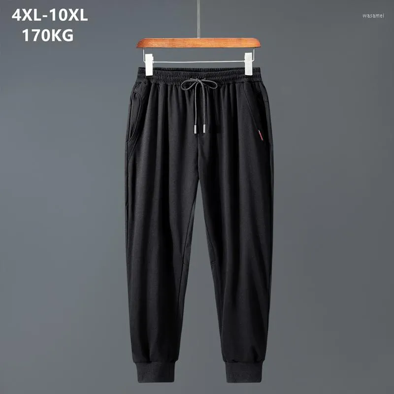 Mäns byxor 170 kg 10XL män plus storlek Sweatpants 8xl 9xl Sport Joggers 7xl Streetwear Black Autumn High midja Löst fotledslängd svett