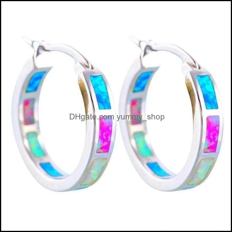 Hoop Huggie Donne Circar Colore Orecchini Gioielli Lady Tipo C Opale placcato Sier Orecchino di dichiarazione di moda 2 7Hj J2 Consegna a goccia Je Dhrfg