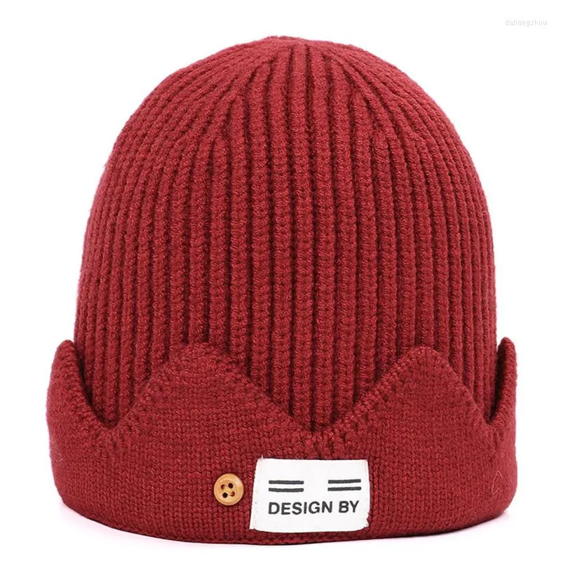 Beretten Winter Beret Dames Acryl Breien Hat Warm zacht gestreepte randloze baggy meloen Cap Outdoor Hiphop Retro draagbare beanie unisex