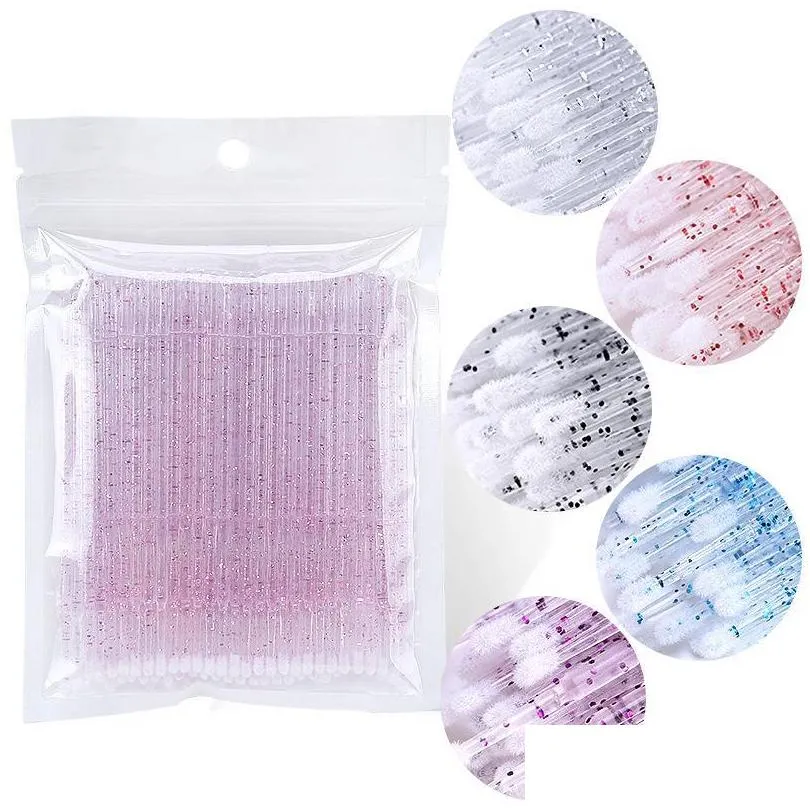 Pinceaux de maquillage 50pcs jetables lèvres cristal cils micro extension de cils applicateur nettoyant outils de beauté maquillage maquillage livraison directe Dhnwz