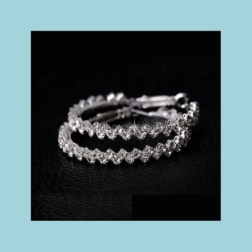 Hoop Huggie ￶rh￤ngen f￶r kvinnor mode smycken diamant ￶rh￤nge br￶llop/engagemang rund droppe h￤ngande 925 sterling sier stor leverans dhovm