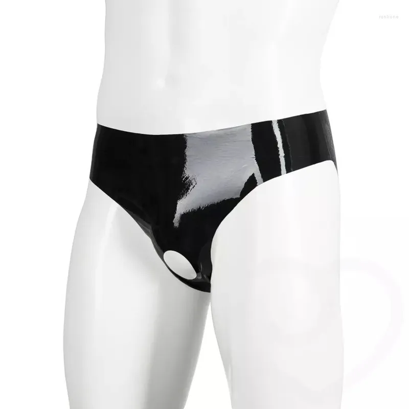 Mutande Taglie forti 5XL Slip da uomo Sexy Custodia per pene aperta da uomo U Intimo PVC Vita bassa Moda Mutandine Cueca