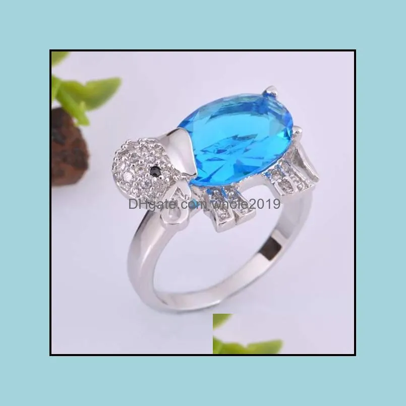 Anello solitario Anelli nuziali 925 Sier Zircone scintillante Rosso / Blu / Viola Gioielli di moda Anillo De Plata Pietra preziosa Consegna goccia Dhgky