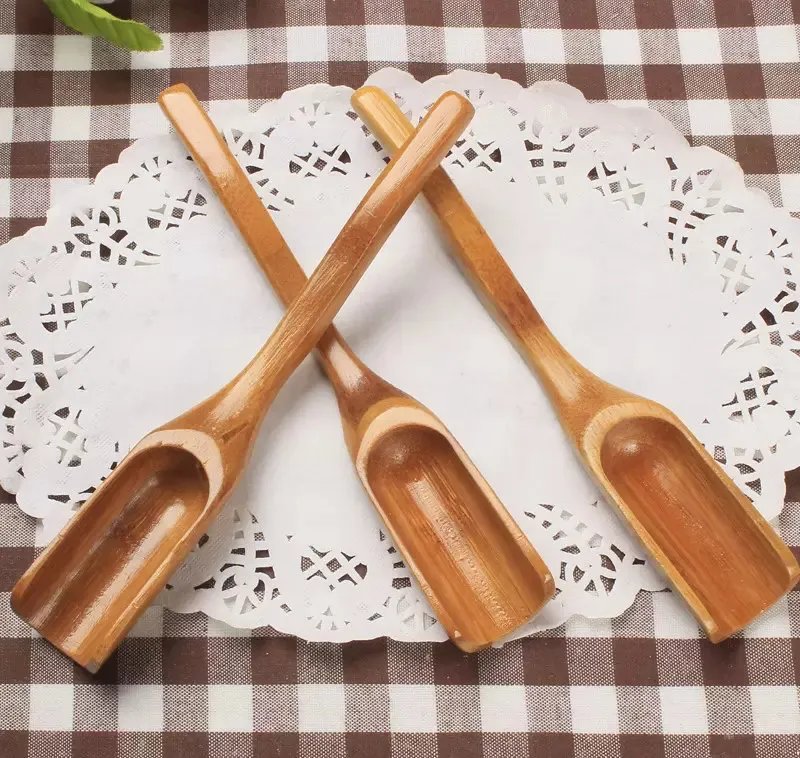 Cucchiaino da tè in legno di bambù Strumenti per bere il tè del caffè Utensile da cucina Lunghezza 18 cm Paletta da tè Accessori per la cucina domestica Nuovo