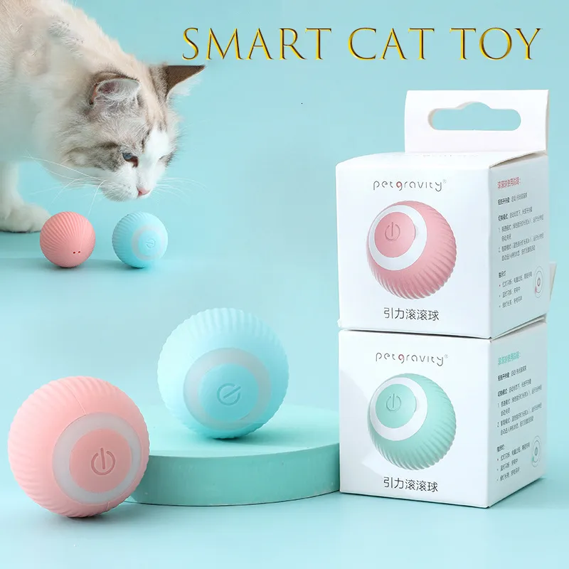 Поведение кошки Учитывает интеллектуальная игрушка автоматическая прокатная мяч интерактивные домашние животные, играющие кривые продукты для S 230111