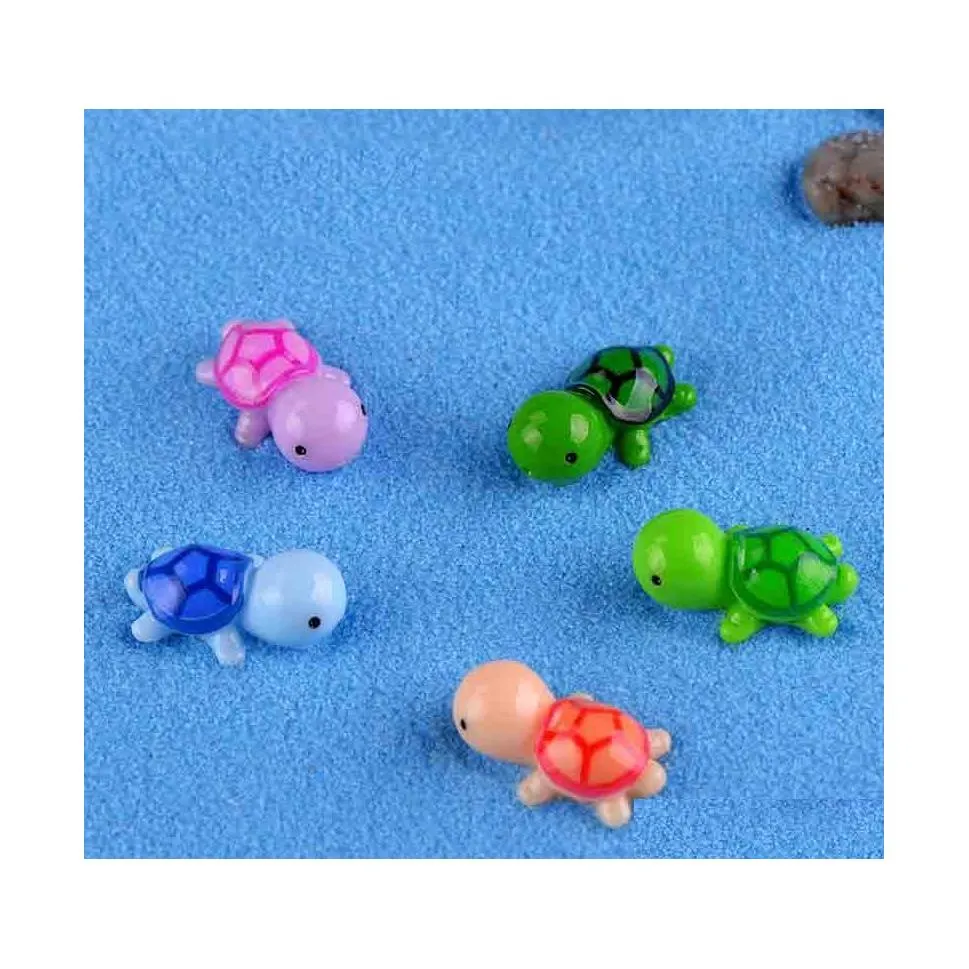 Garden Decorations Sea Turtle Animal Miniature Dollhouse Home Bonsai Decoration Mini Toy Resin Craft Ornaments Micro Decor Diy Drop Dhmvl