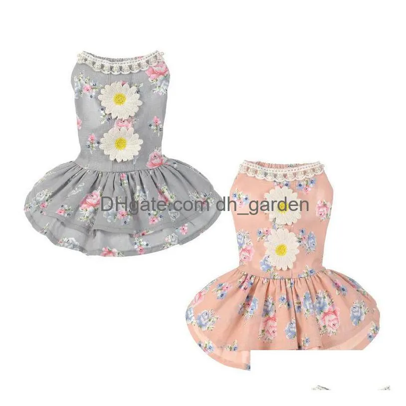 Dog Apparel Selling Cat Bow Tutu Dress Lace Skirt Pet Puppy Princess Costume Clothes Small Pretty Nice Drop Delivery Home Gar Dhgarden Dhbcq