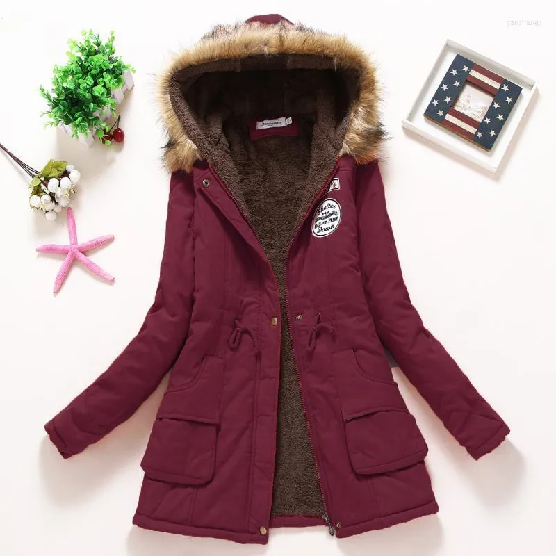 Trenchs pour femmes hiver Parkas noir vert femmes épaissi coréen à capuche Parka vêtements solide bouffant pain manteau Jaqueta Feminina