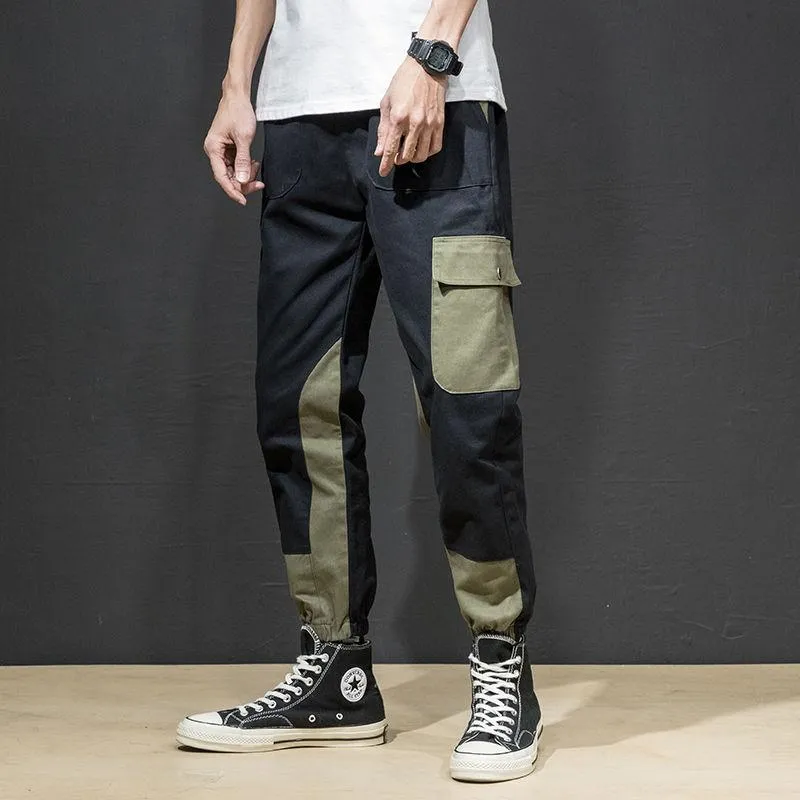 Мужские брюки 2023 Питчерные карманы грузовые гарем мужские хип -хоп случайные брюки с тазовой