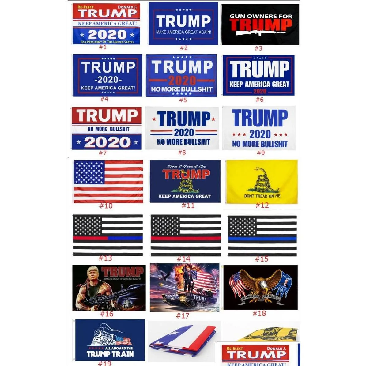 Banner Bandiere Qualità 19 Stili Trump Flag Donald Keep America Great For President Campaign 90X150Cm Garden Drop Delivery Home Festiv Dhbqo