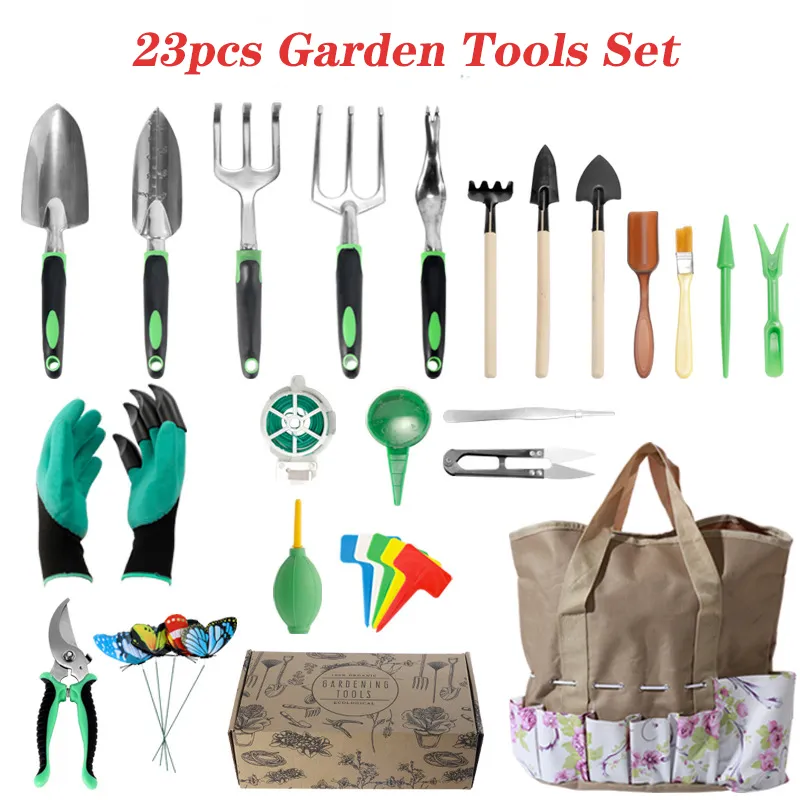 Garden Tools Set 23pcs Gardening Gifts For Women Gardening Kit Includes Garden Shovel Hand Shovel and All Other Gardening Hand Tools Top