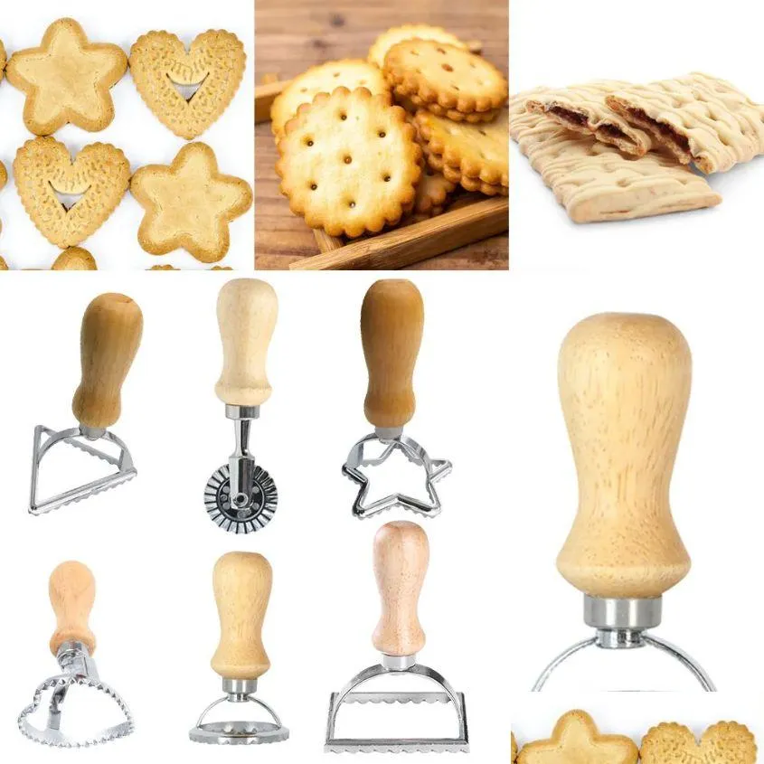 Bakning bakverk verktyg hem ravioli cutter set pasta press kök bifogning kit tillverkare mögel verktyg stämpel hjul kaka fy2689 droppe daliv dhxdw
