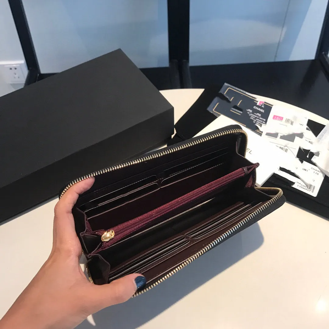 10A Brand Luxury Designer Fashion High Quality Ladies Flip Clutch Caviar Lambskin Wallet