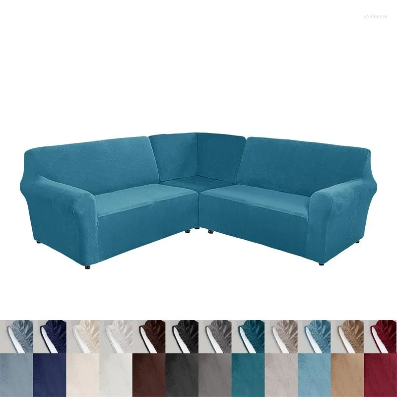 Pokrywa krzesełka 5 -osobowa aksamitna sofa rozciągająca rozciąganie L Kształt rozdziałowy dla salonu bez poślizgu na kanapie fotela