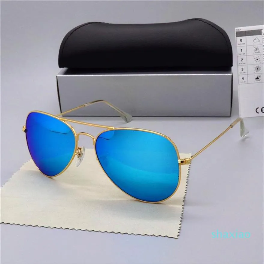 2021 Brand Design Polarized Sunglasses Men Women Pilot Sunglasses UV400 Eyewear classic Driver Glasses Metal Frame Glass Lens251t