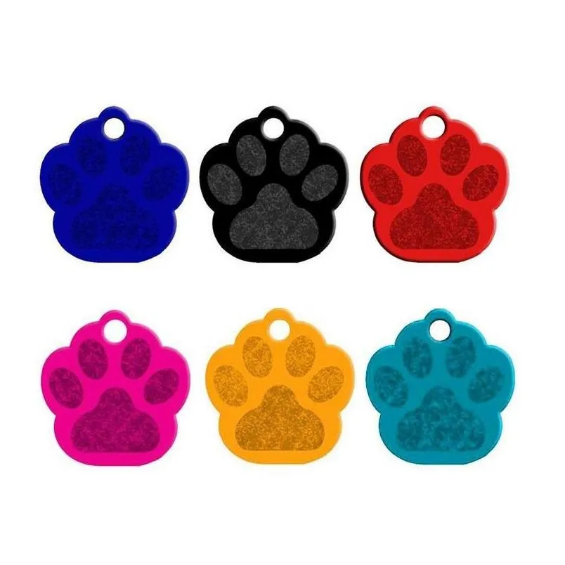 Colliers de chien Laisses Mode Paw Shape Pet ID Tag Nom Adresse Antilost Chiot Chaton Bijoux en alliage d'aluminium Za5425 Drop Livraison H DHSRS