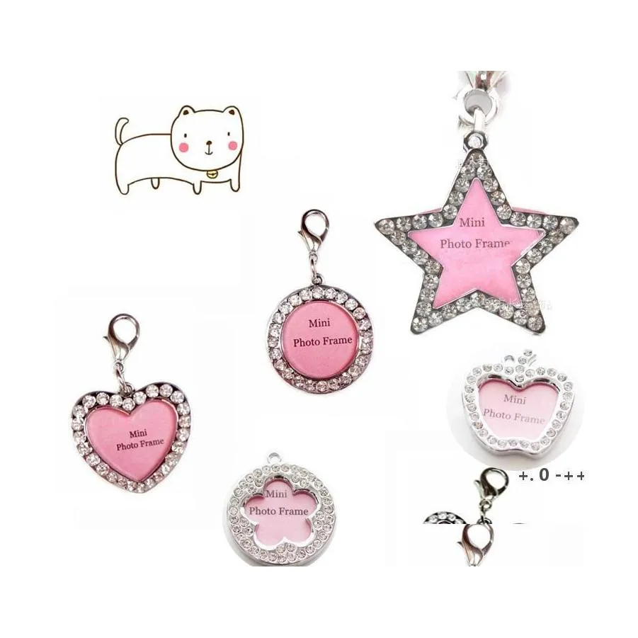 Dog Tag Id Card Mini Cute Id Tag Personalized Pet Handwriting Pets Name P O Frame For Cat Puppy Dogs Collar Pendant Plum Bossom Star Otola