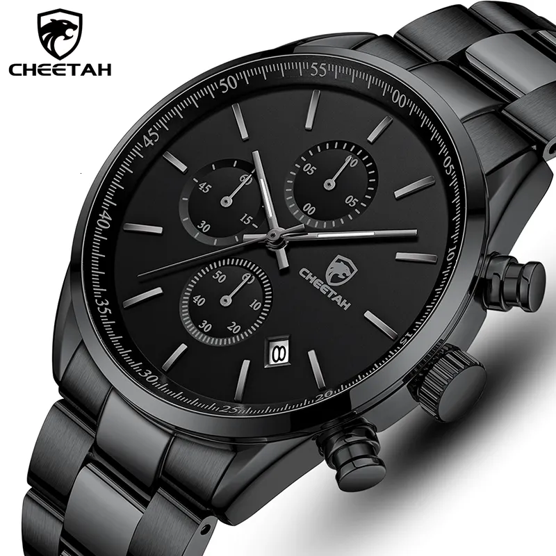 Wristwatches CHEETAH Watches for Men Top Brand Luxury Fashion Business Quartz Mens Wristwatch Stainless Steel Waterproof Sports Clock 230113