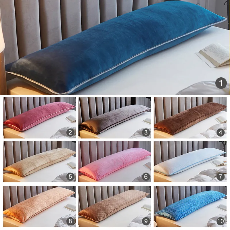 枕ケース1PCSソフトフランネル長い大きなサイズの快適な恋人睡眠カバー120150180cm寝具ボディケース230113