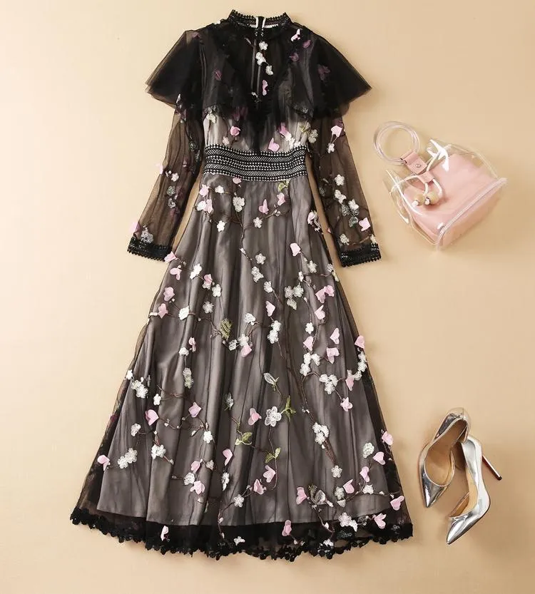 Casual Dresses SA09825 High Quality Fashion Women 2023 Spring Dress Luxury European Design Party Style