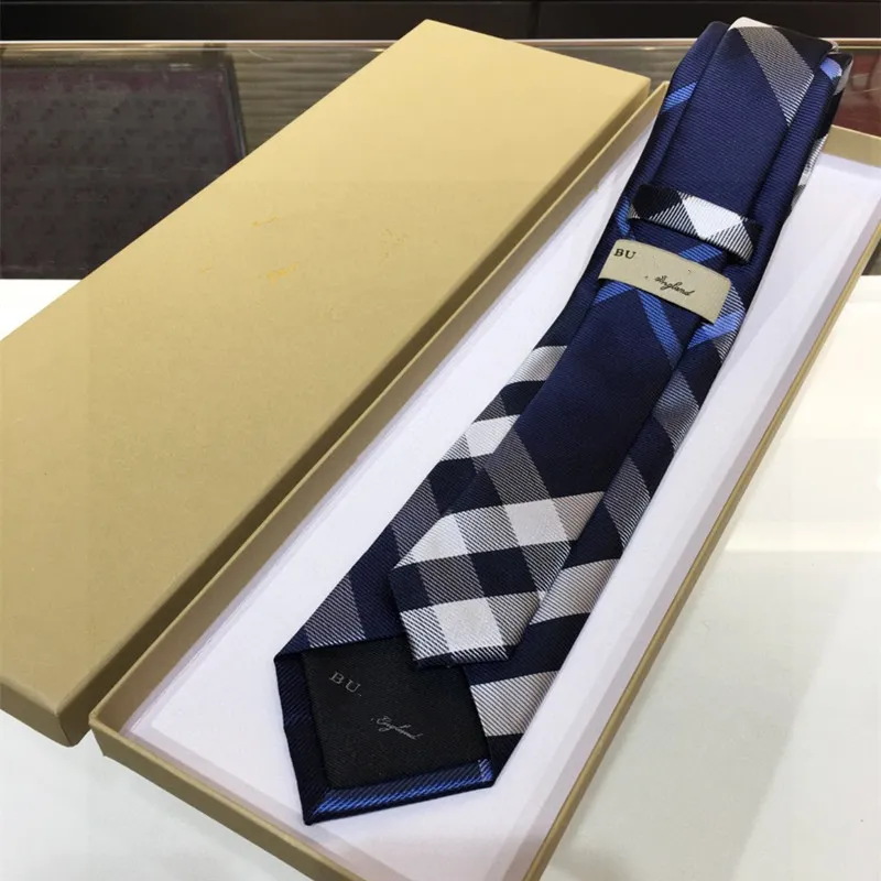 Nackband designer med box män slips design herrar band mode nacke slips ränder mönster broderi luxurys designers affär cravate nackwear japc