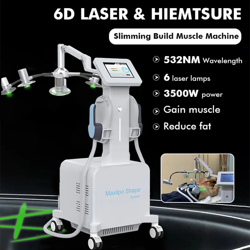 Laser HIEMT 2 EM 1 Máquina de Emagrecimento Ems Slim Neo Estimulador Muscular Redução de Gordura Perda de Peso 6D Lipolaser Anti Celulite Salon Equipment