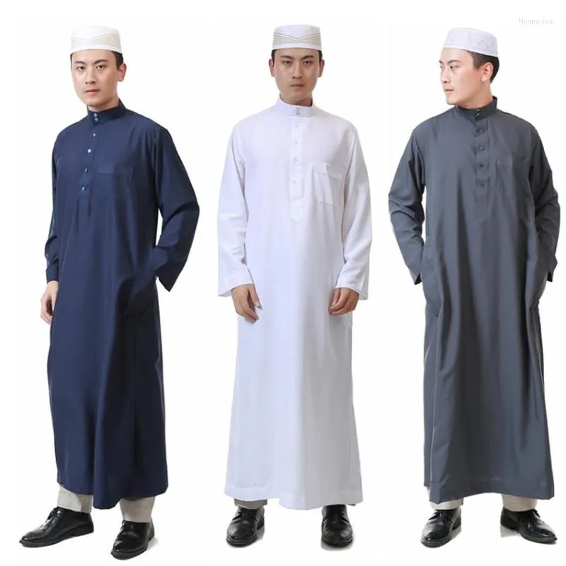 Ethnic Clothing 8 Color Islamic For Men Jubba Thobe Muslim Abaya Dubai Kaftan Prayer Robes Arab Eid Costume Man Clothes