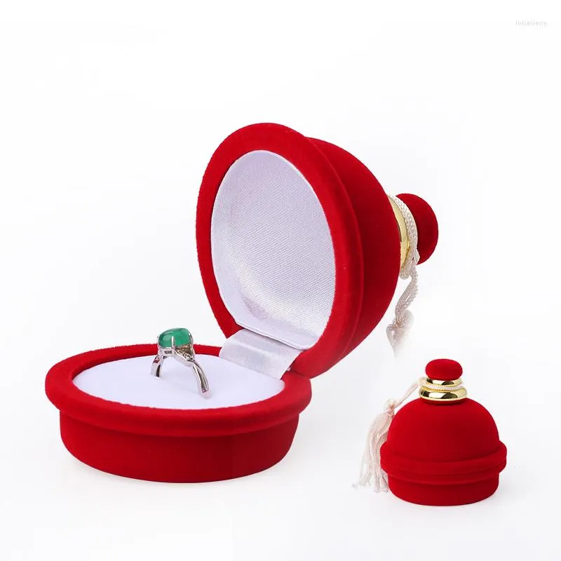 Pochettes à bijoux Mode Mignon Cloches Rouge Velet Mariage Diamant Bagues Boîte Pour Femme Boucles D'oreilles Collier Porte-Bijoux 21 Styles Disponibles