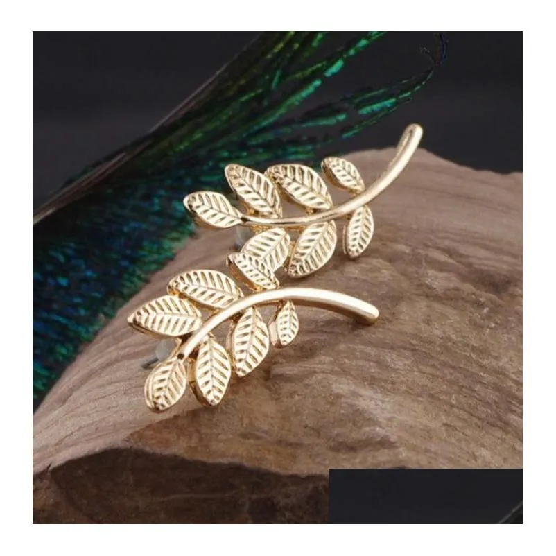 Stud Fashion Jewelry Womens Vintage Leaves Boucles d'oreilles Lady Drop Delivery Dhqih