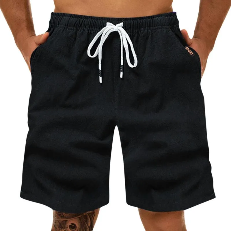 Herrenhose What Fluff Sommer Herren Baumwolle Leinen Mode Sport Cargo Gerade Bein Lose Shorts StrandhoseHerren