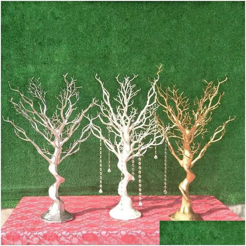 Decorative Flowers Wreaths Novelty 75Cm Simation White Christmas Tree Stem Artificial Branch Dried Trunk Wedding Party Decoration Dhkpd