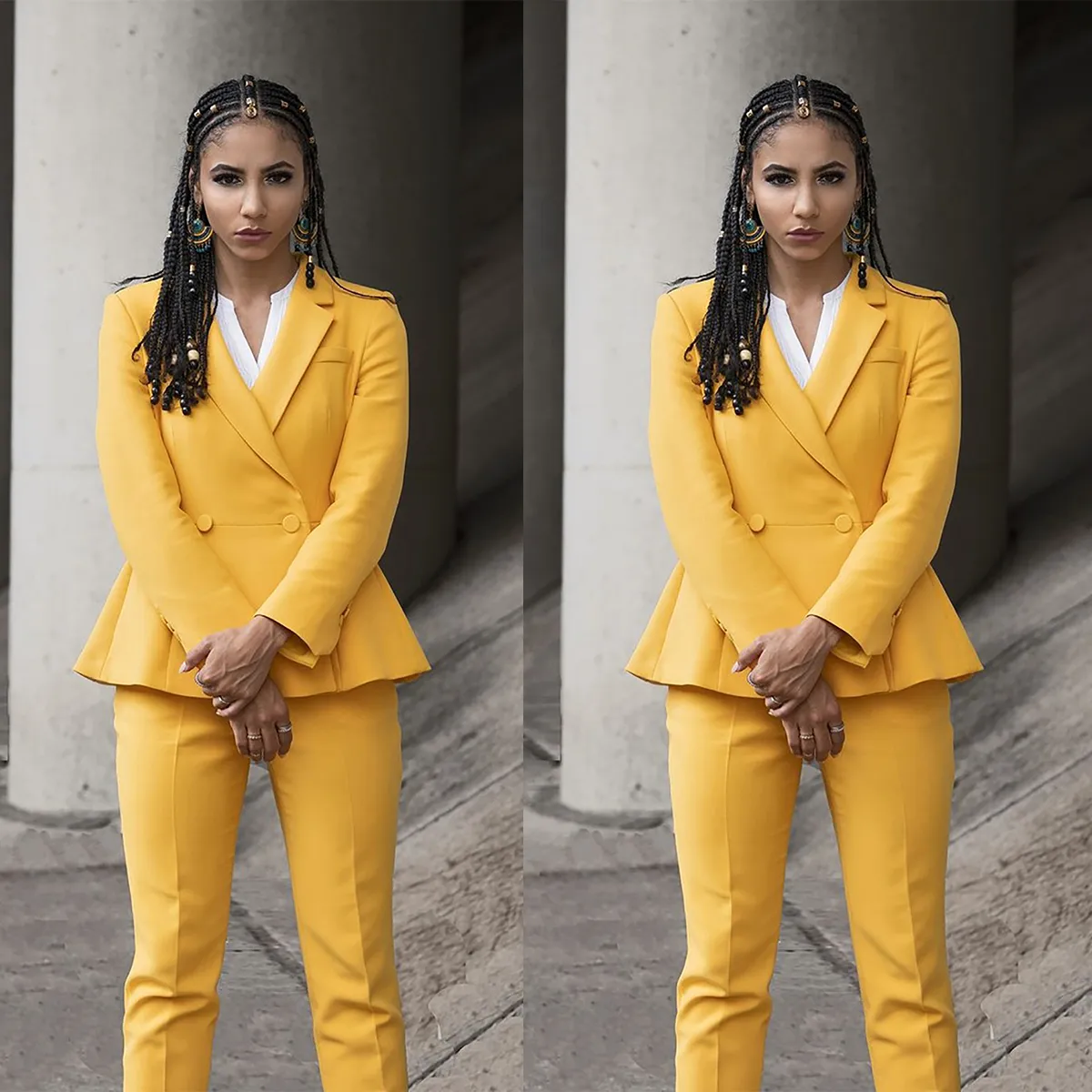 Spring Fashion Yellow Women Pants Suits For Wedding Mother of the Bride Suit Evening Party Blazer Guest Wear 2 Pieces