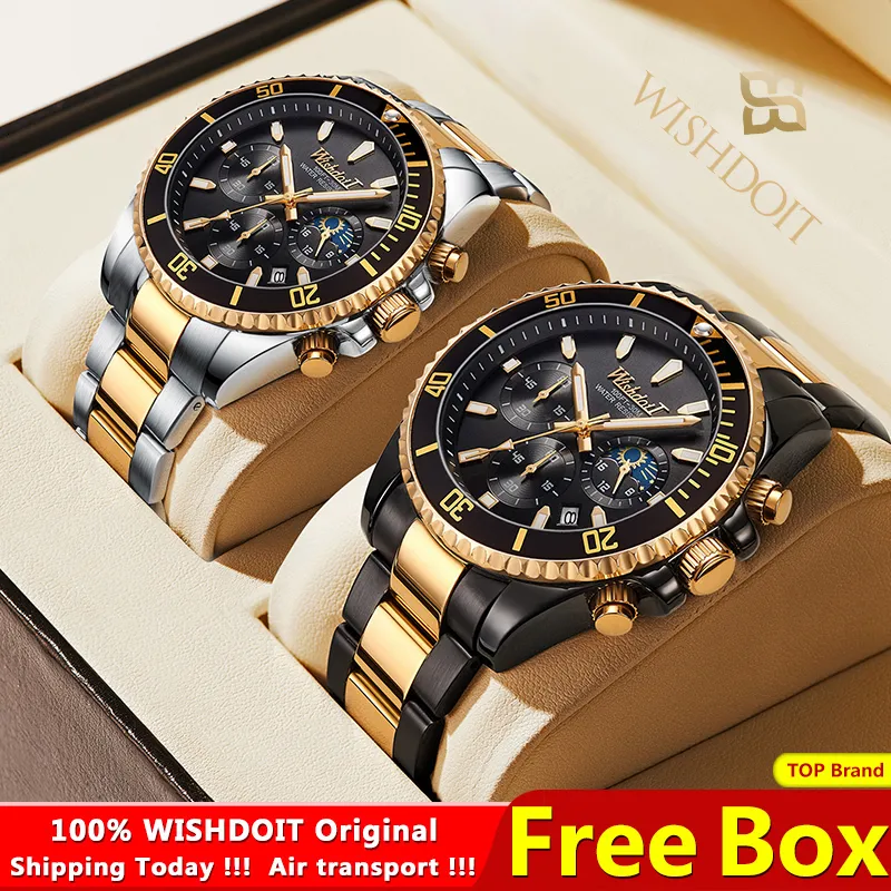 Wristwatches 100 ٪ Doit Watch الأصلي للرجال أفضل العلامة التجارية الرياضية الرياضية من الفولاذ المقاوم للصدأ الفولاذ المقاوم للصدأ مراعات الفخامة الفاخرة 230113