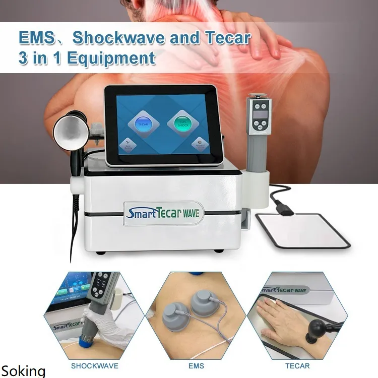 Health Gadgets Electromangetic Shock Wave Therapy Machine Ret Cet Monopolor Radio Frekvens Smart Tecar Equipment EMS Electric Muscle Stimulator Cups Clinic Usy