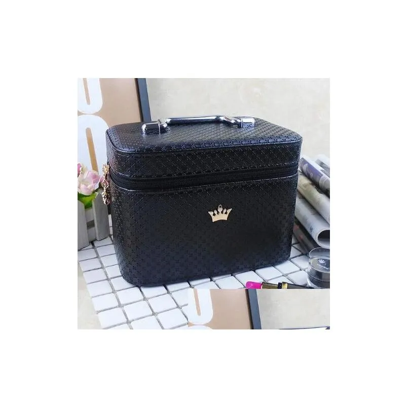 Borse cosmetiche Donna Noble Crown Grande capacità Custodia per trucco professionale Organizer Borsa di alta qualità Scatola portaoggetti portatile per pennelli Valigia Dhwvv