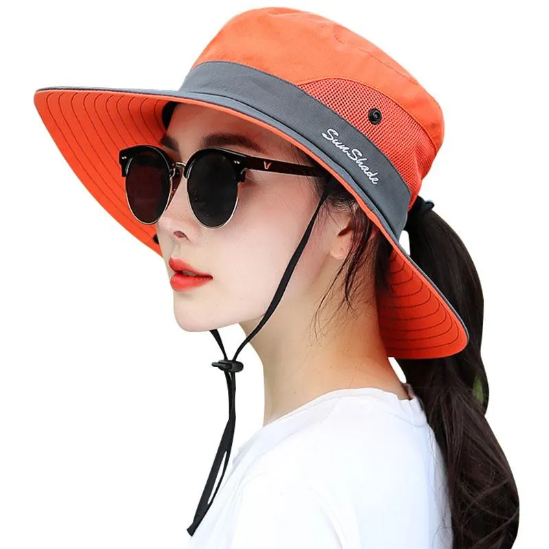 Szerokie brzegowe czapki 2023 Proste UPF 50 Sun Hat Busda Summer Mężczyzn Kobiety Łowotom Rybołów